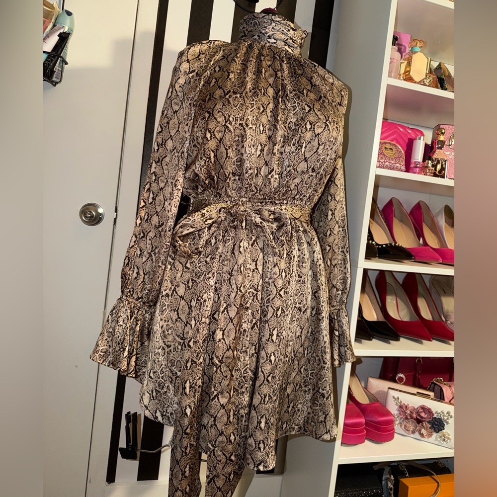 Elegant Snake Print Mini Dress